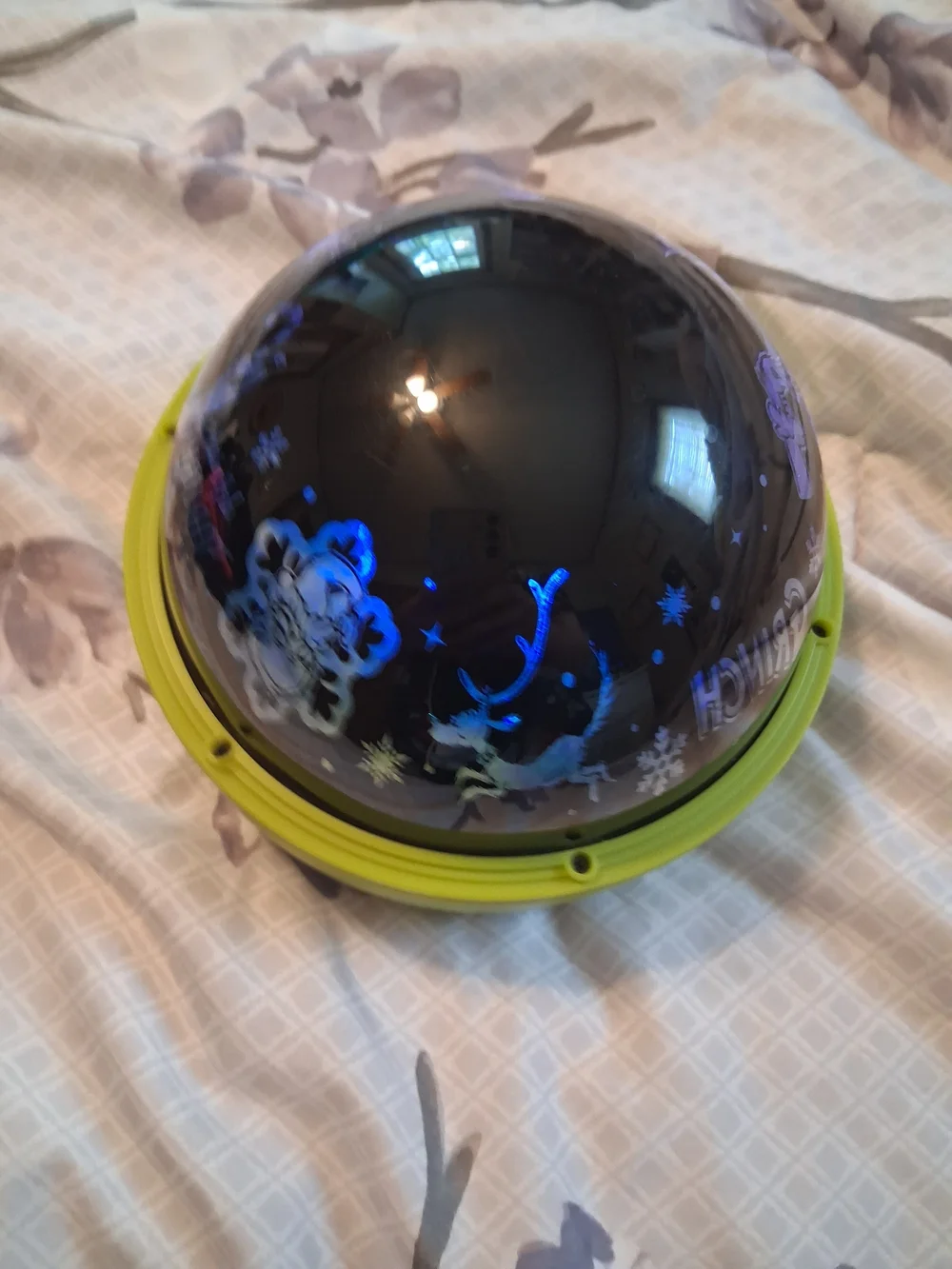 Holiday Projection Dome — Black and Lime Decorative Night Light